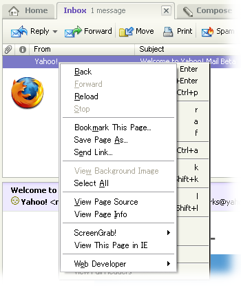 Yahoo! Mail Beta Firefox