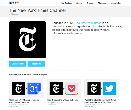The New York Times Channel - IFTTT
