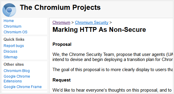 Marking HTTP As Non-Secure ： The Chromium Projects