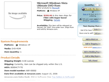 Microsoft Windows Vista Ultimate DVD-Rom