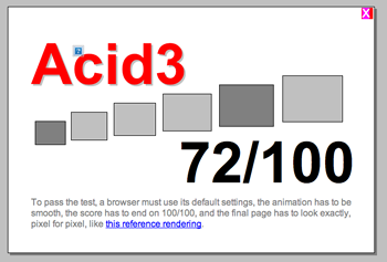 Safari で Acid3 の実行結果