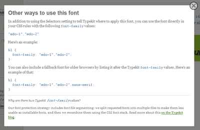 CSS ソースサンプルの表示 ： Typekit