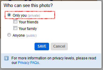 Flickr - 「Privacy （公開）」 の設定