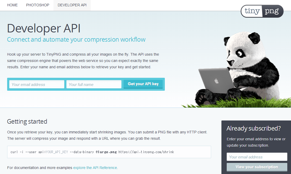 Developer API ： TinyPNG