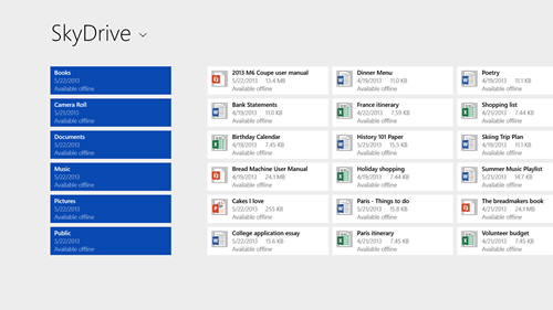 Windows 8.1 ： SkyDrive の統合